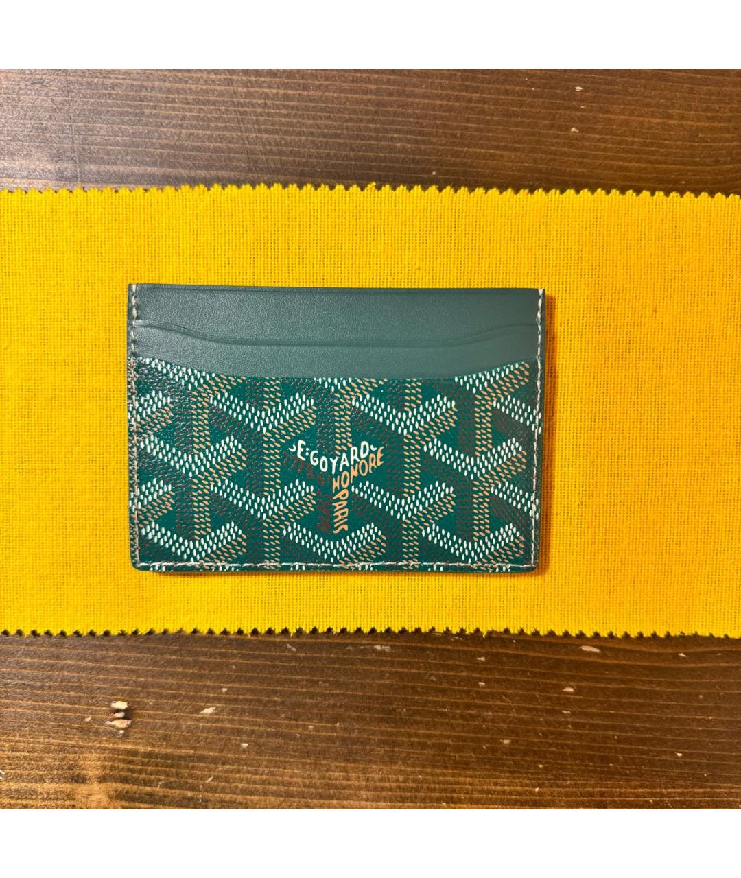 GOYARD Зеленый кожаный кардхолдер, фото 2