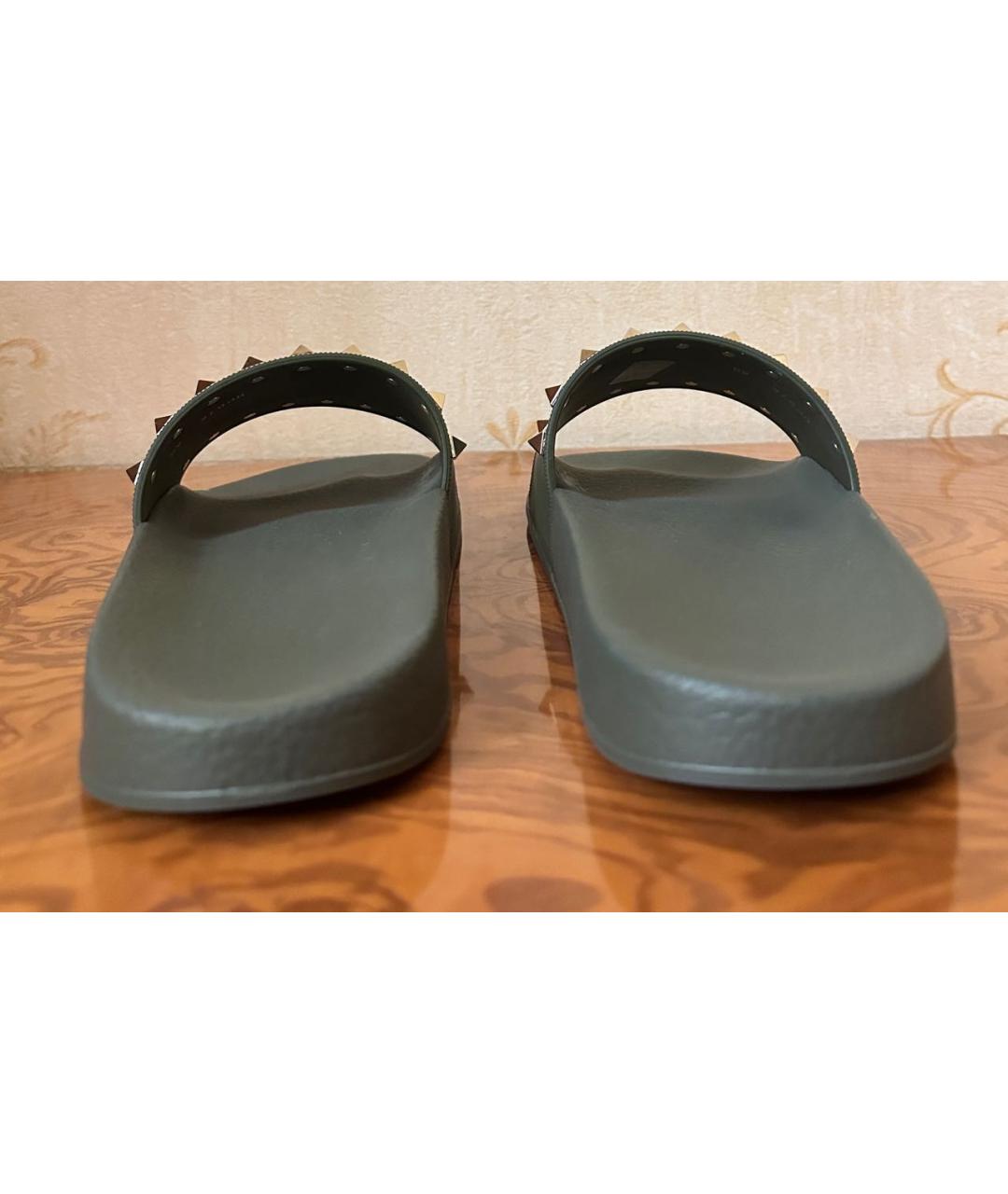 VALENTINO Хаки шлепанцы, фото 4