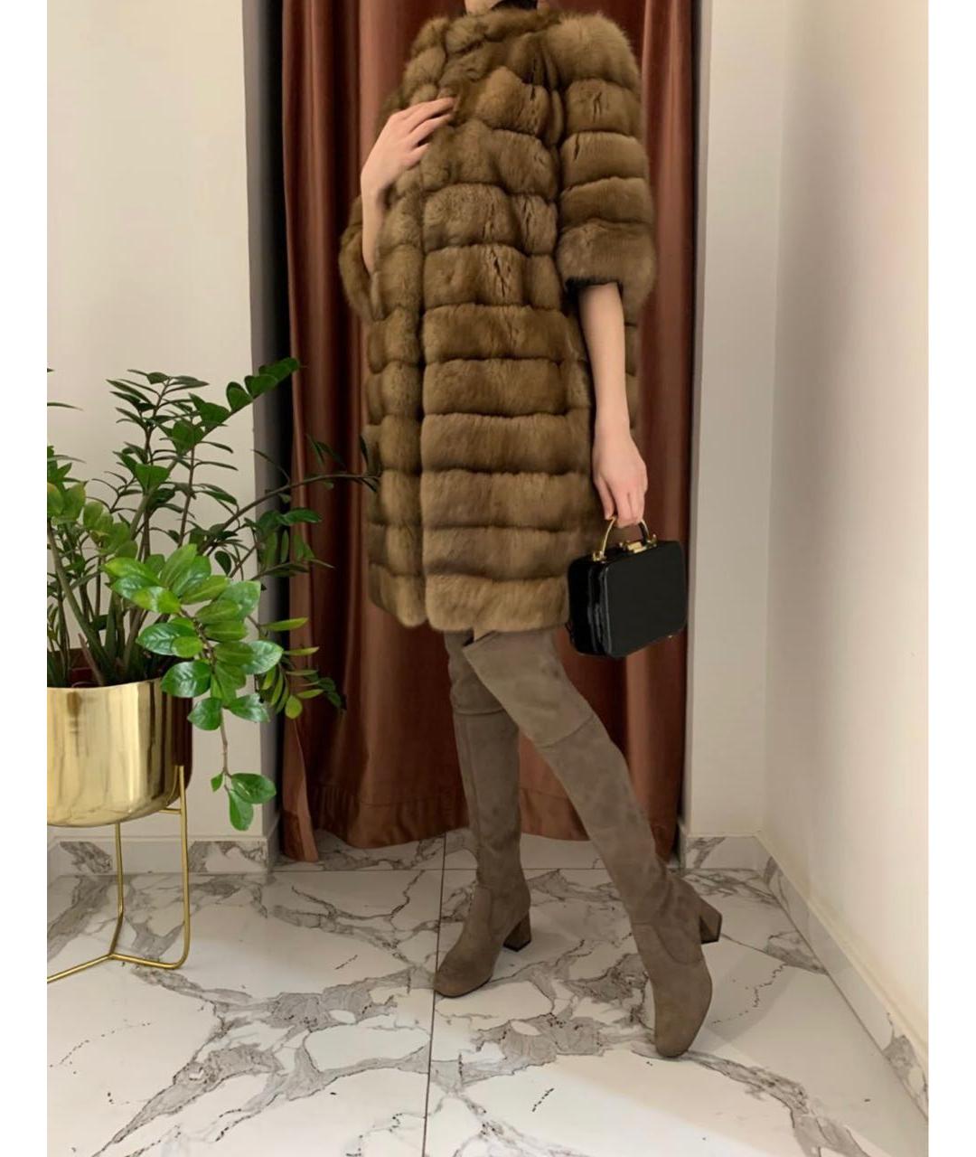 MARCO VANOLI Коричневая меховая шуба, фото 3