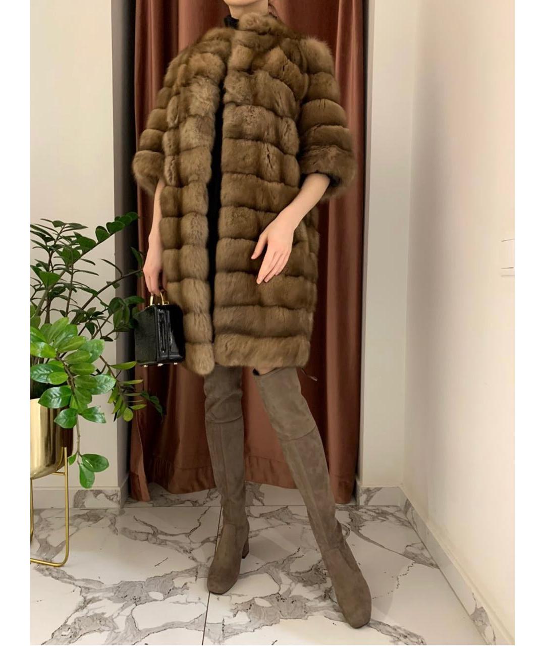 MARCO VANOLI Коричневая меховая шуба, фото 8