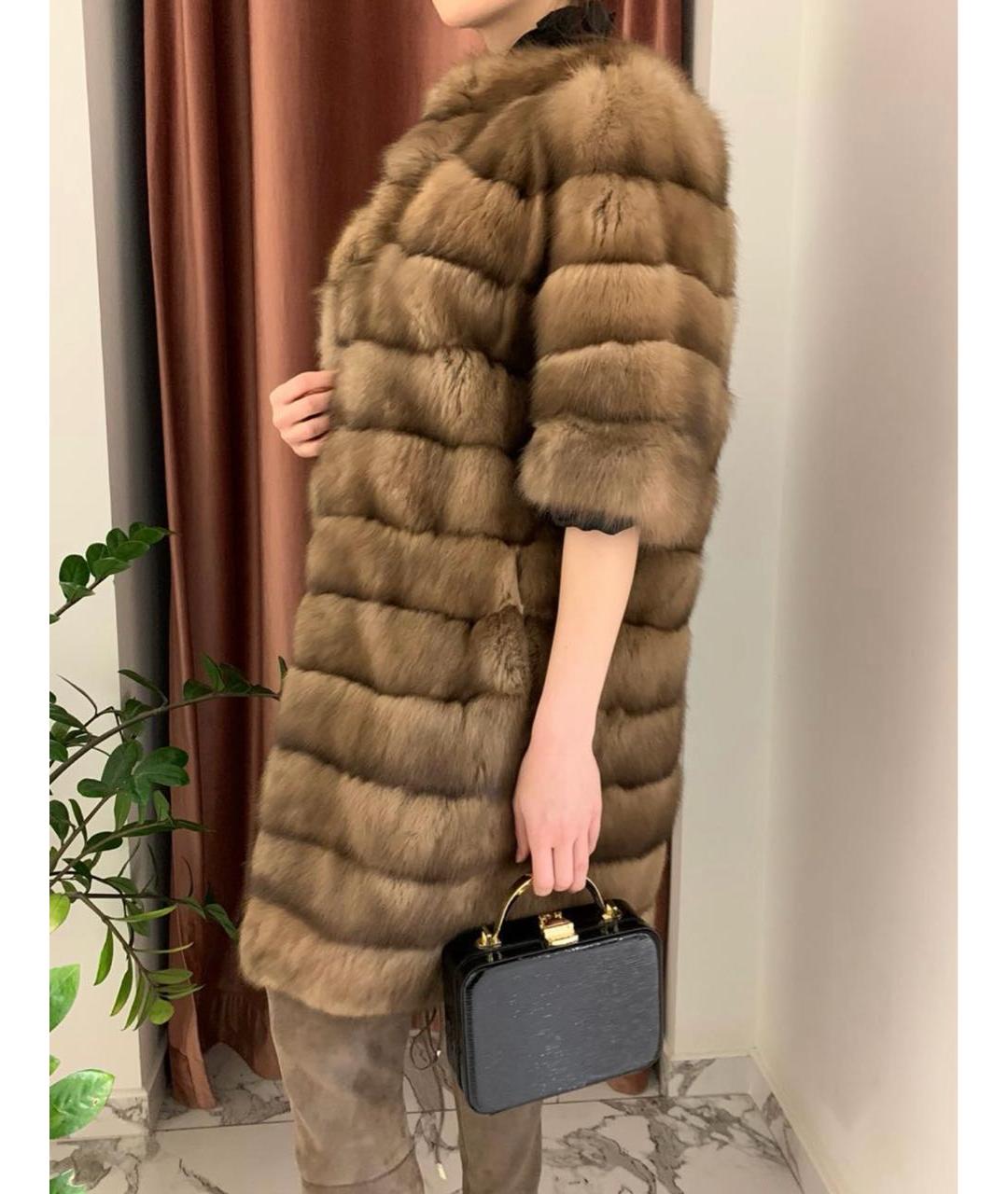 MARCO VANOLI Коричневая меховая шуба, фото 4