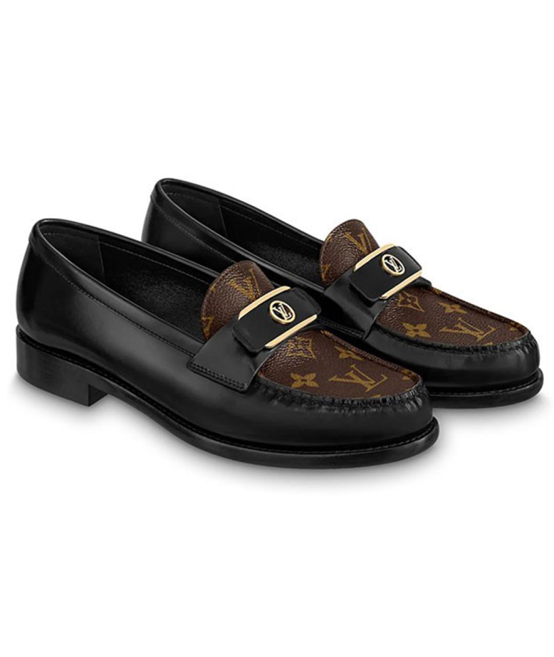 LOUIS VUITTON Черные кожаные лоферы, фото 2