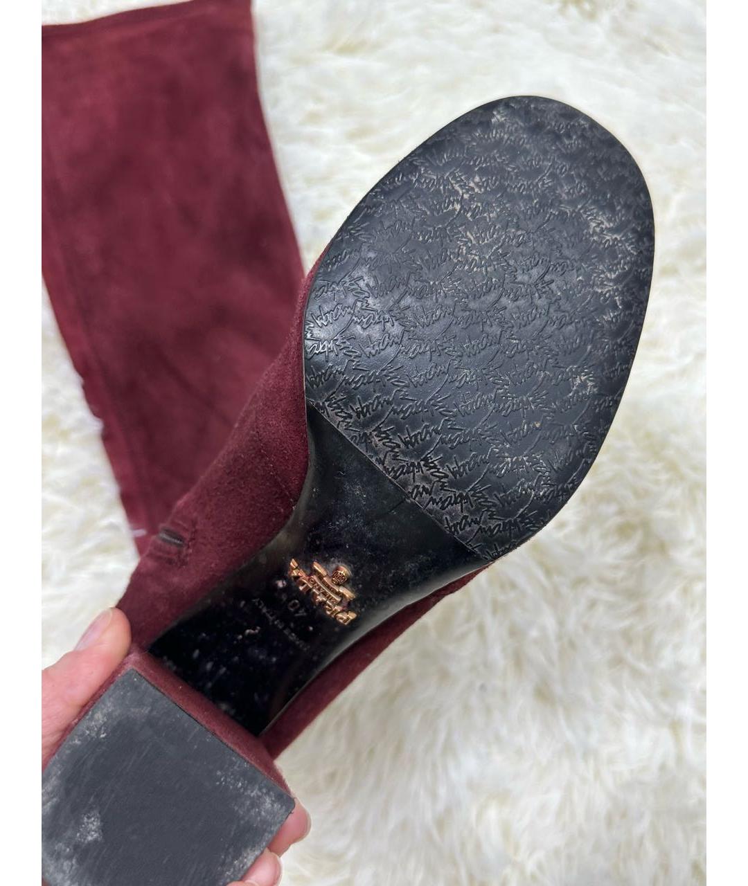 PRADA Бордовые сапоги, фото 2