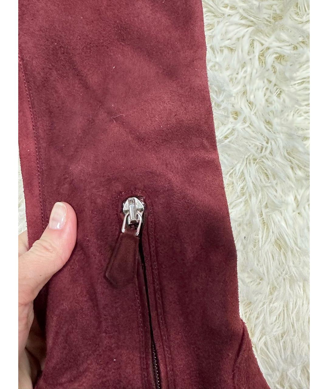 PRADA Бордовые сапоги, фото 4