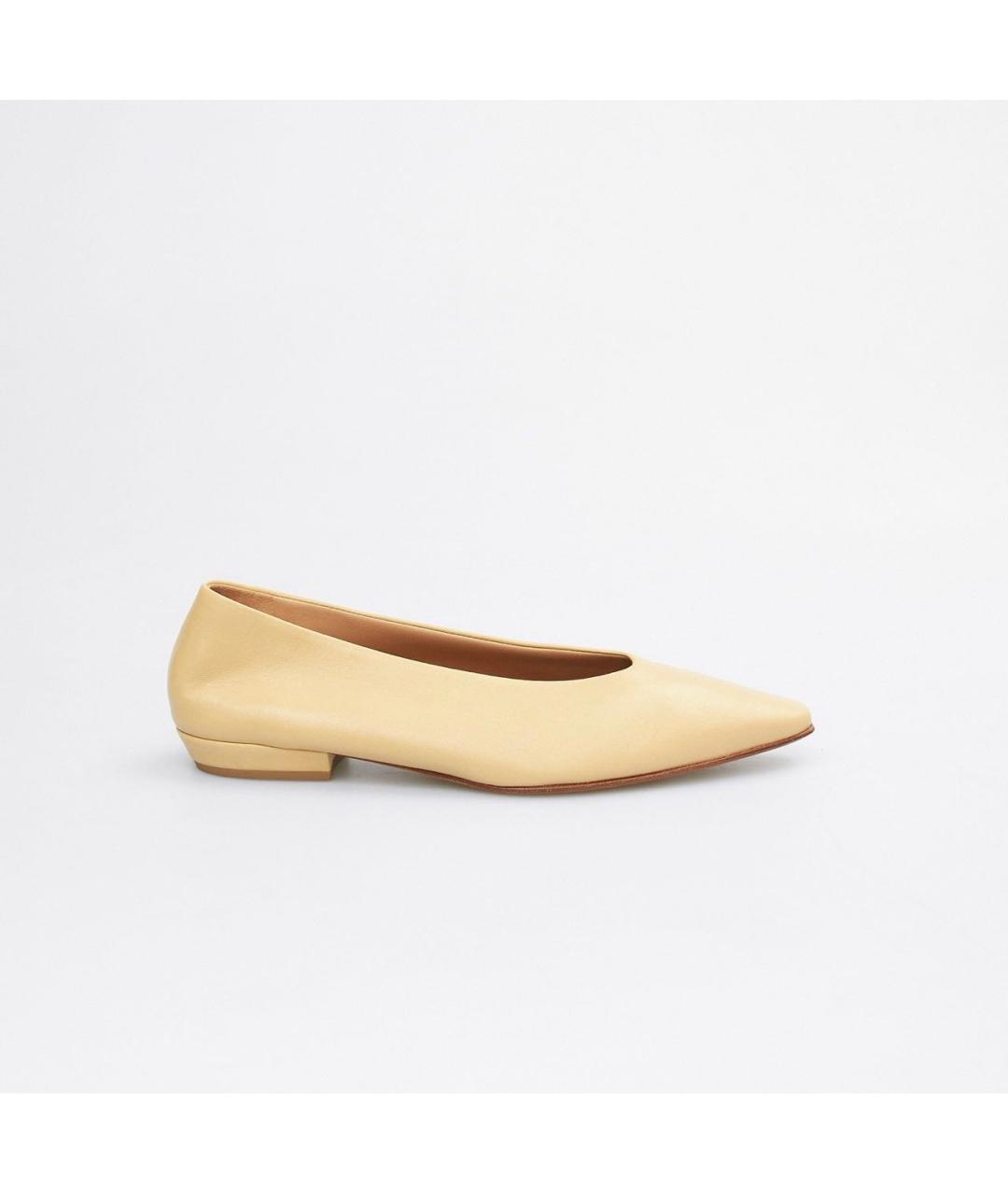 BOTTEGA VENETA Бежевые кожаные балетки, фото 5