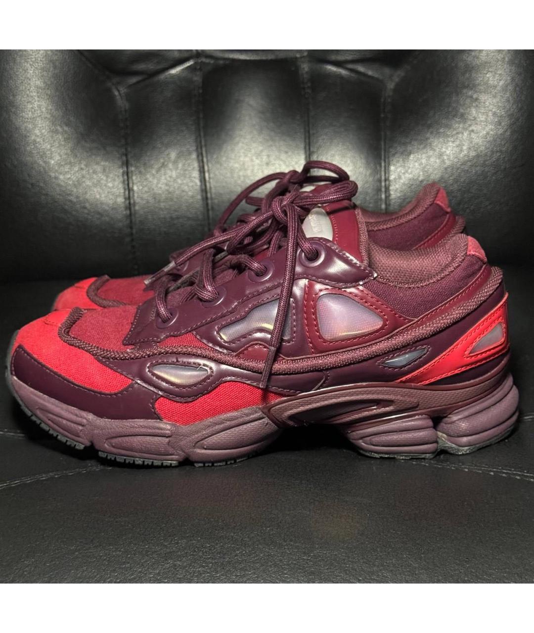 ADIDAS X RAF SIMONS Бордовые текстильные низкие кроссовки / кеды, фото 3