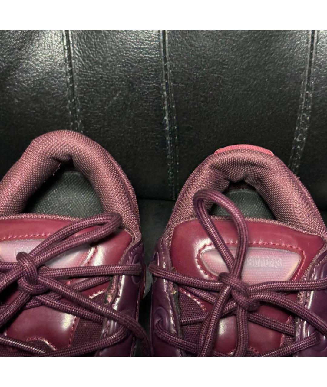 ADIDAS X RAF SIMONS Бордовые текстильные низкие кроссовки / кеды, фото 8