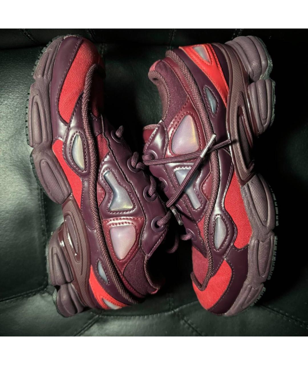 ADIDAS X RAF SIMONS Бордовые текстильные низкие кроссовки / кеды, фото 4