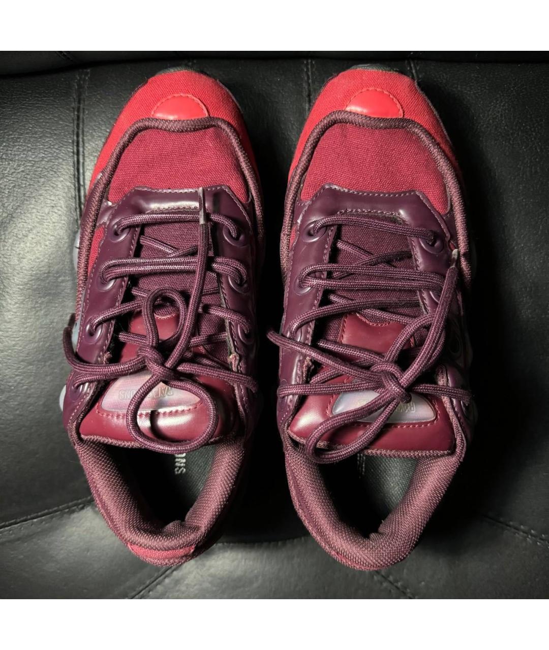 ADIDAS X RAF SIMONS Бордовые текстильные низкие кроссовки / кеды, фото 7