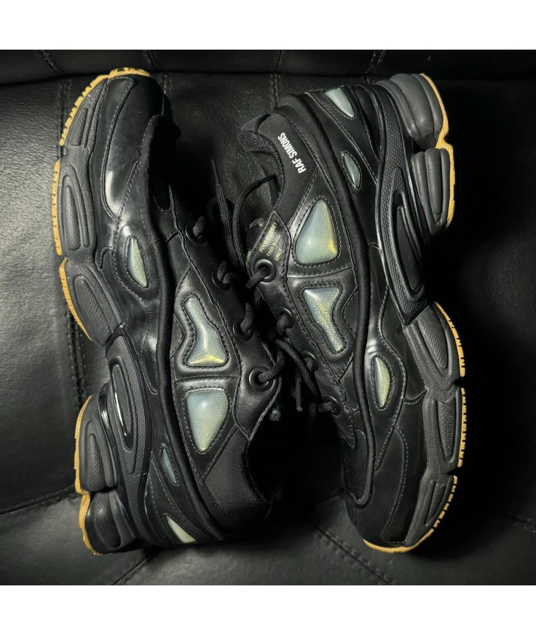 ADIDAS X RAF SIMONS Черные текстильные низкие кроссовки / кеды, фото 5