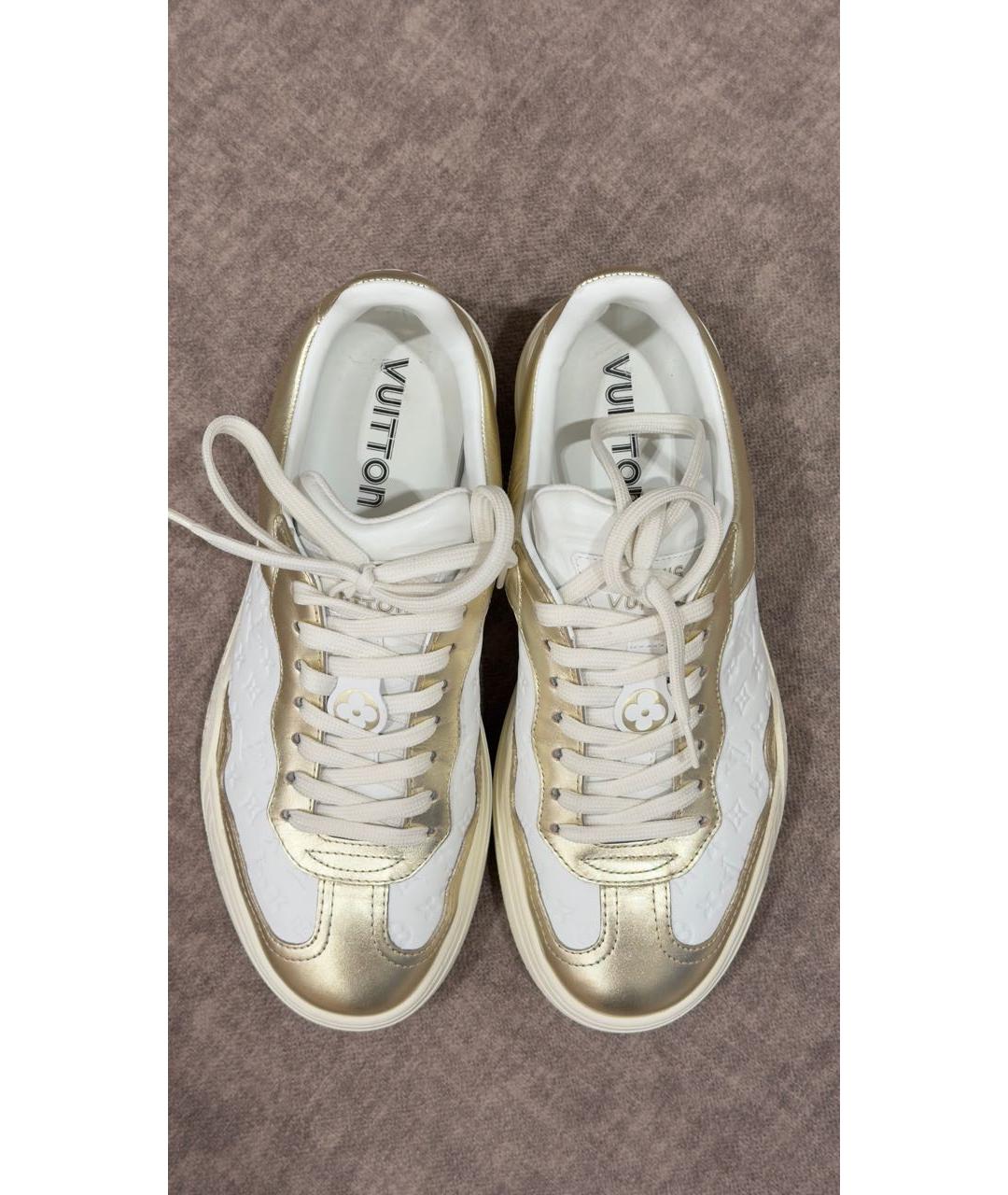 LOUIS VUITTON Золотые кожаные кеды, фото 5