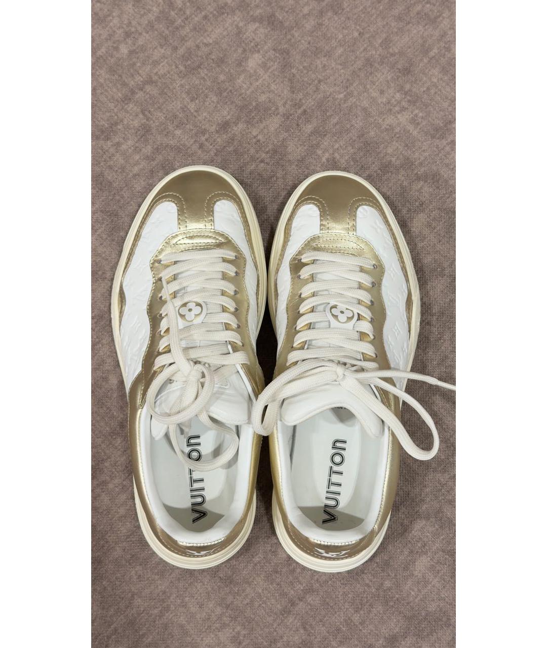 LOUIS VUITTON Золотые кожаные кеды, фото 3