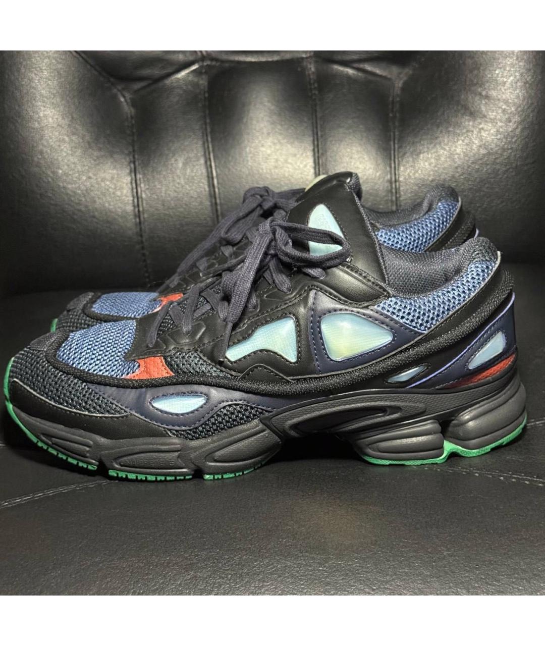 ADIDAS X RAF SIMONS Синие текстильные низкие кроссовки / кеды, фото 3