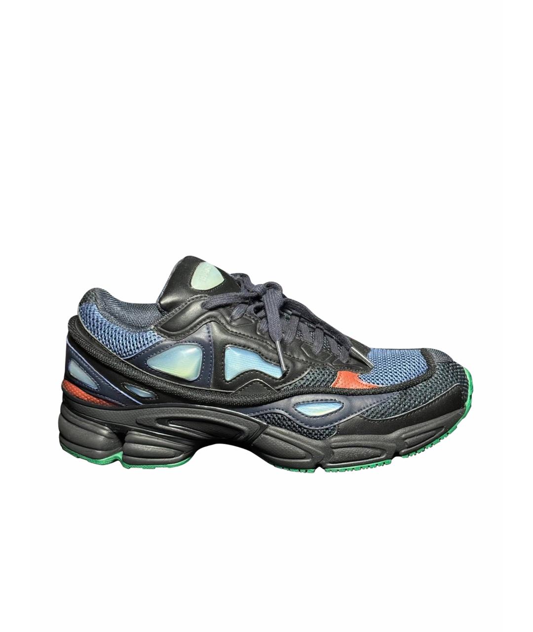 ADIDAS X RAF SIMONS Синие текстильные низкие кроссовки / кеды, фото 1