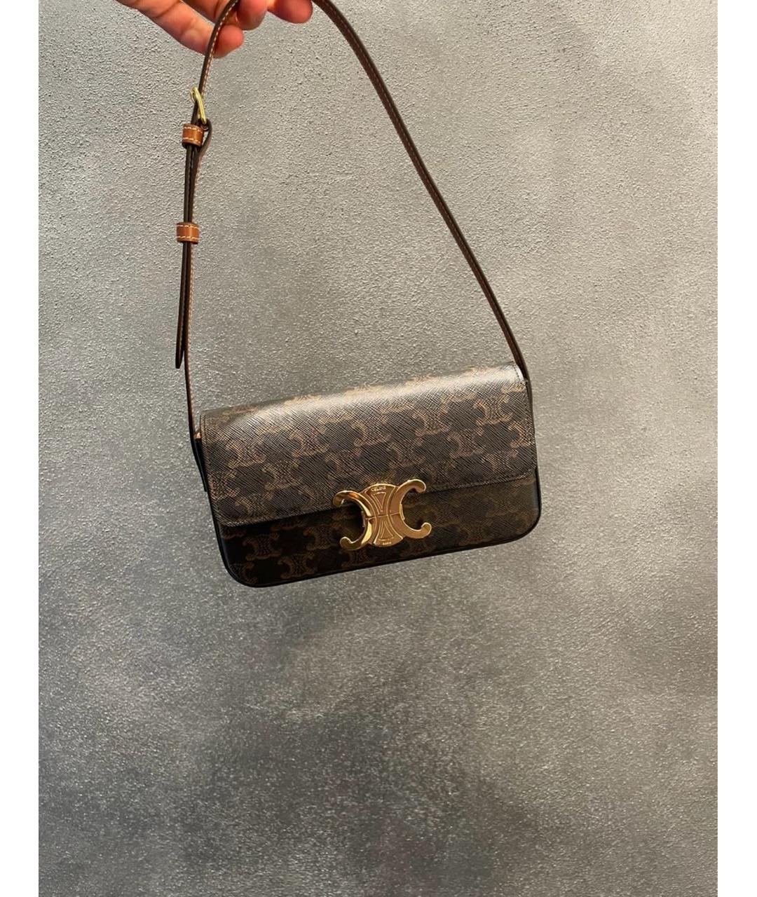 CELINE Коричневая сумка с короткими ручками, фото 2