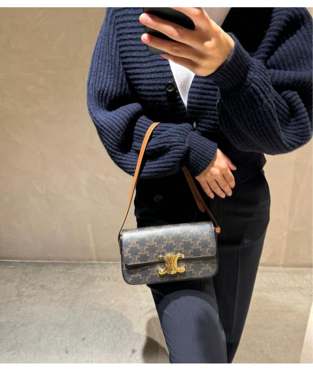 CELINE Коричневая сумка с короткими ручками, фото 3