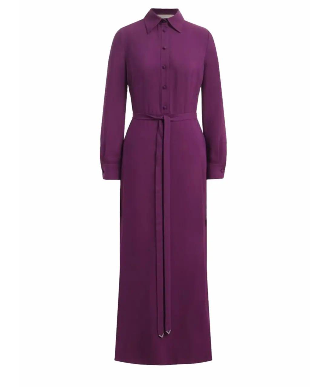 VALENTINO Фиолетовое вискозное коктейльное платье, фото 8