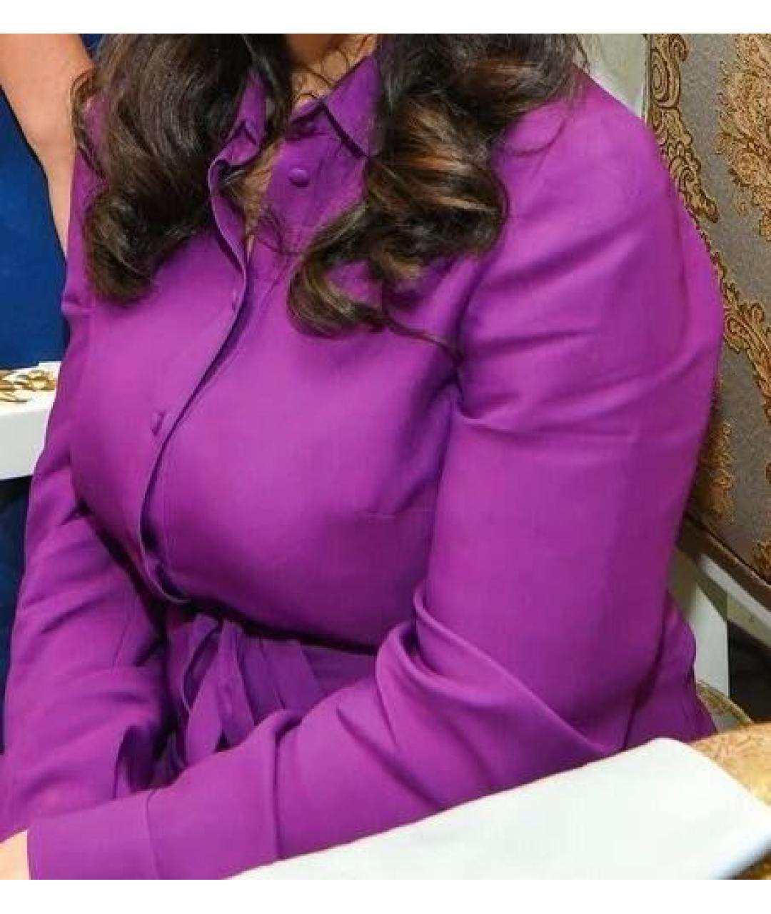 VALENTINO Фиолетовое вискозное коктейльное платье, фото 7