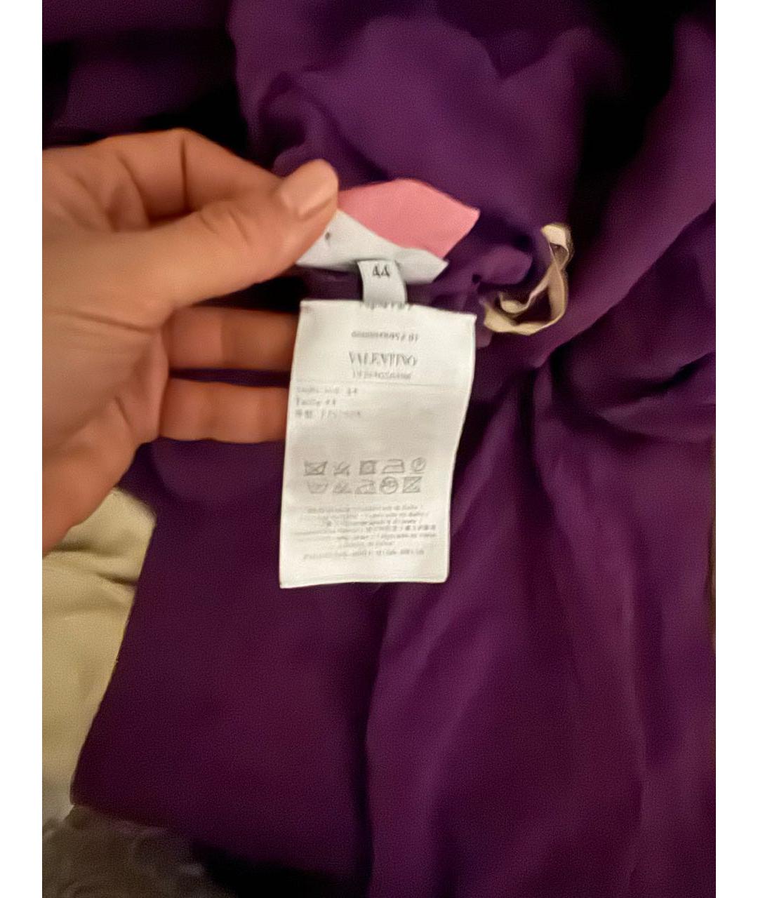 VALENTINO Фиолетовое вискозное коктейльное платье, фото 6
