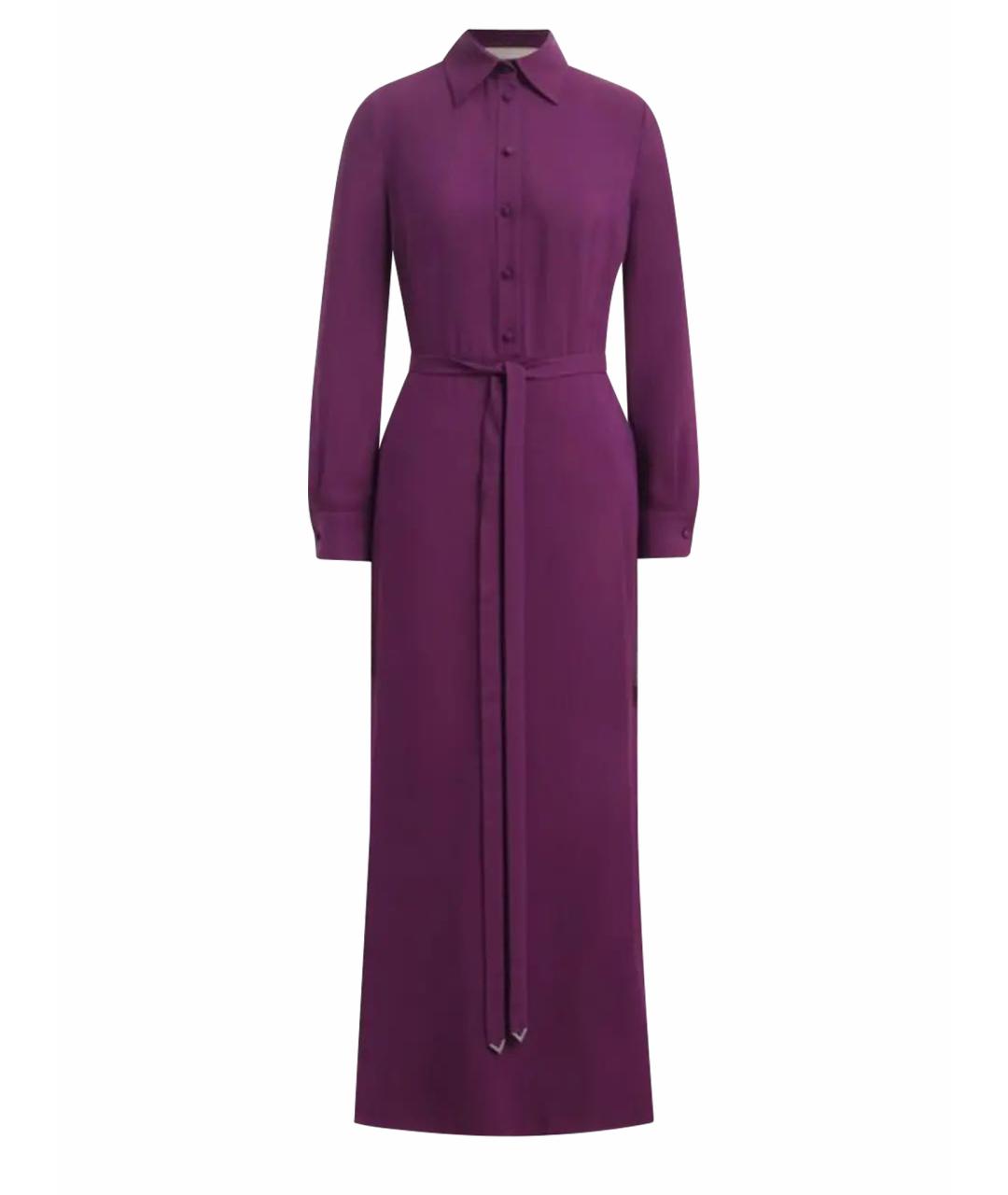 VALENTINO Фиолетовое вискозное коктейльное платье, фото 1