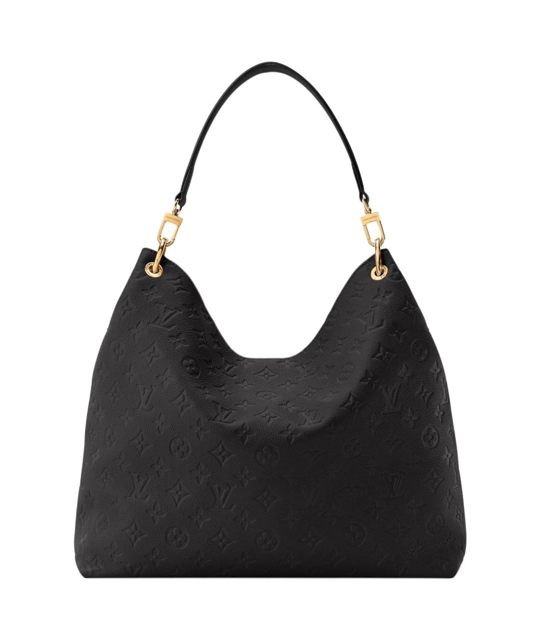 LOUIS VUITTON Черная кожаная сумка через плечо, фото 3