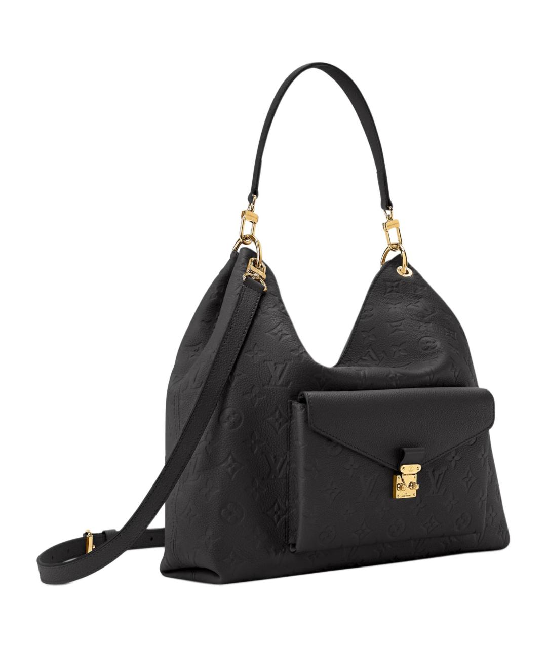 LOUIS VUITTON Черная кожаная сумка через плечо, фото 2