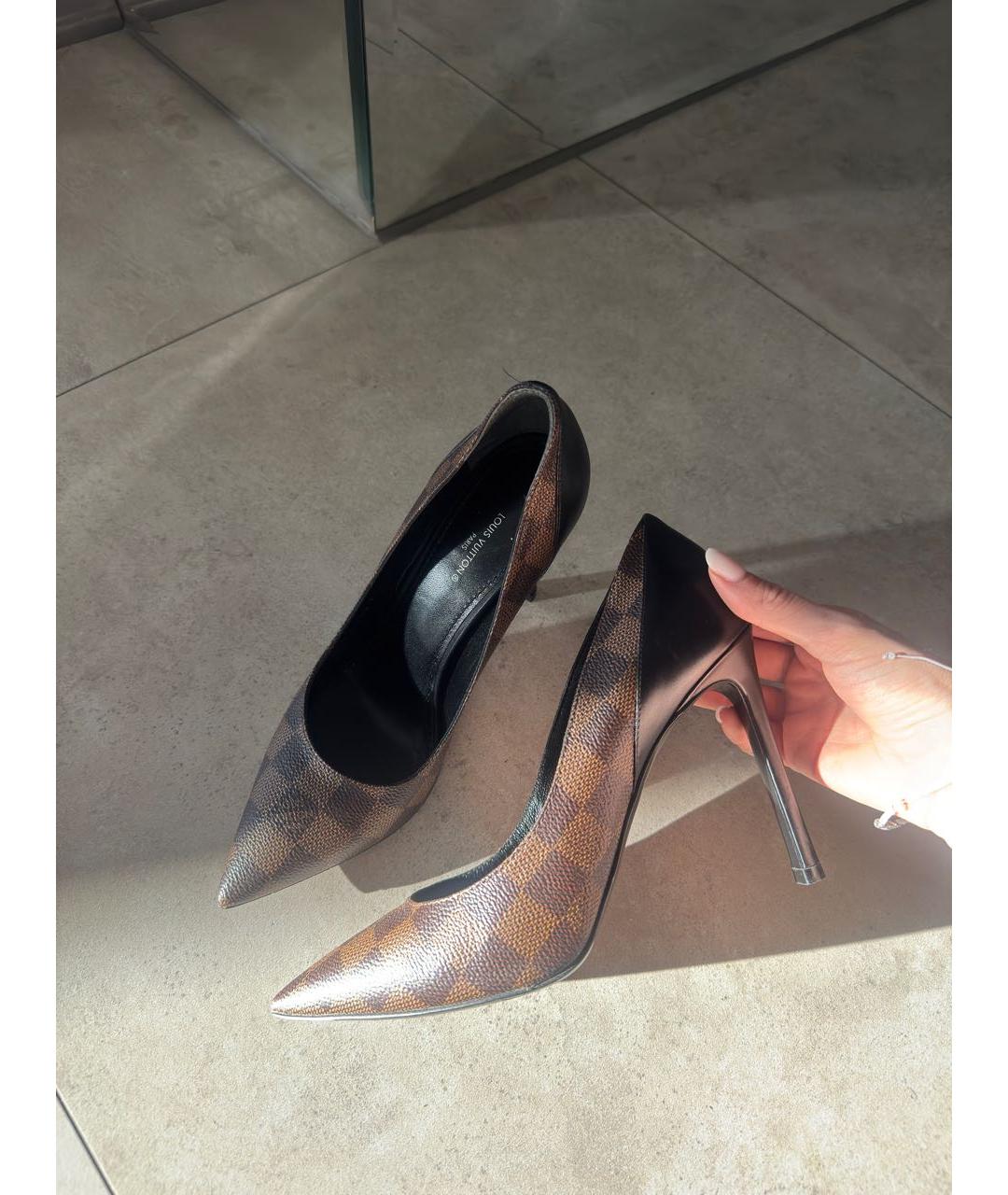 LOUIS VUITTON Коричневые кожаные туфли, фото 2