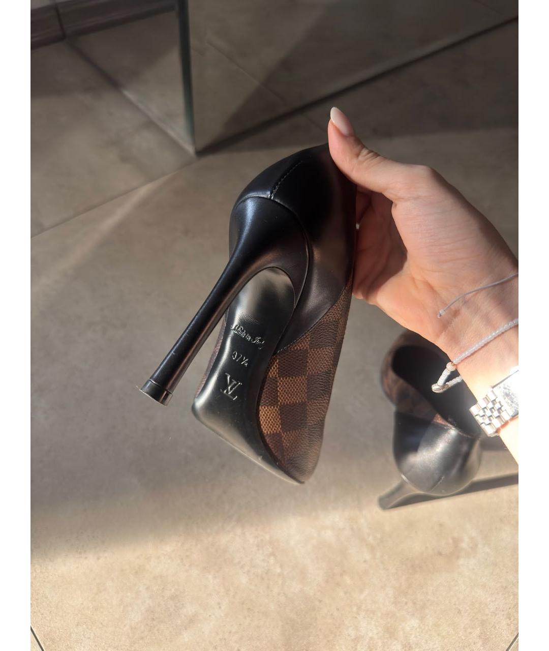 LOUIS VUITTON Коричневые кожаные туфли, фото 4