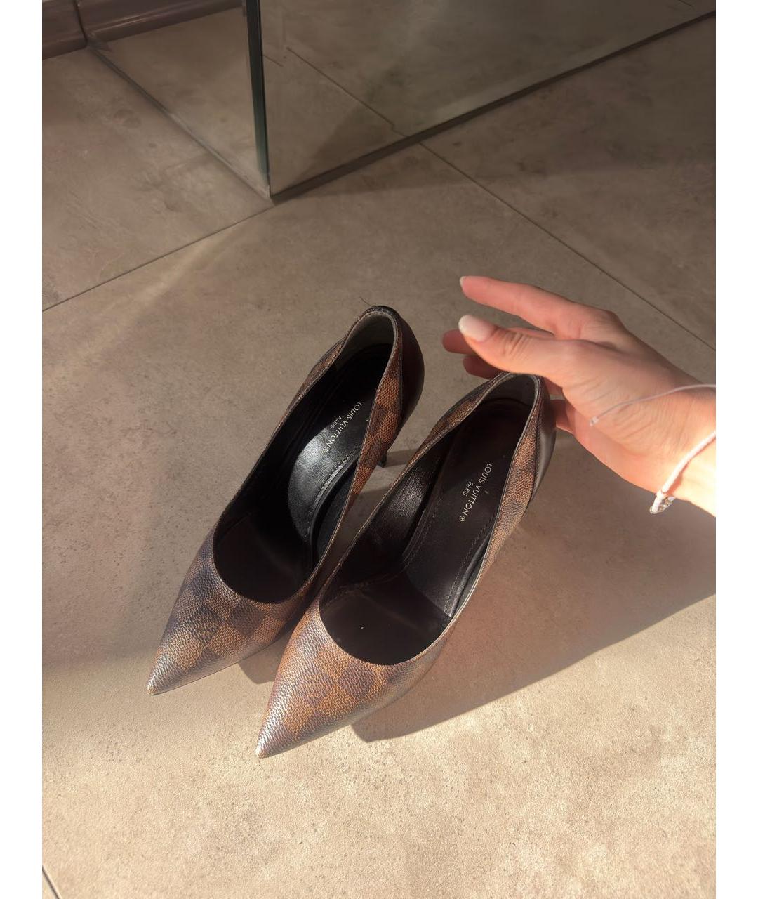 LOUIS VUITTON Коричневые кожаные туфли, фото 3