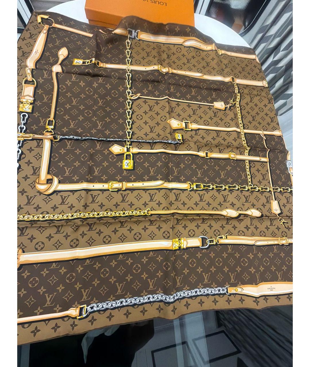 LOUIS VUITTON Мульти шелковый платок, фото 4