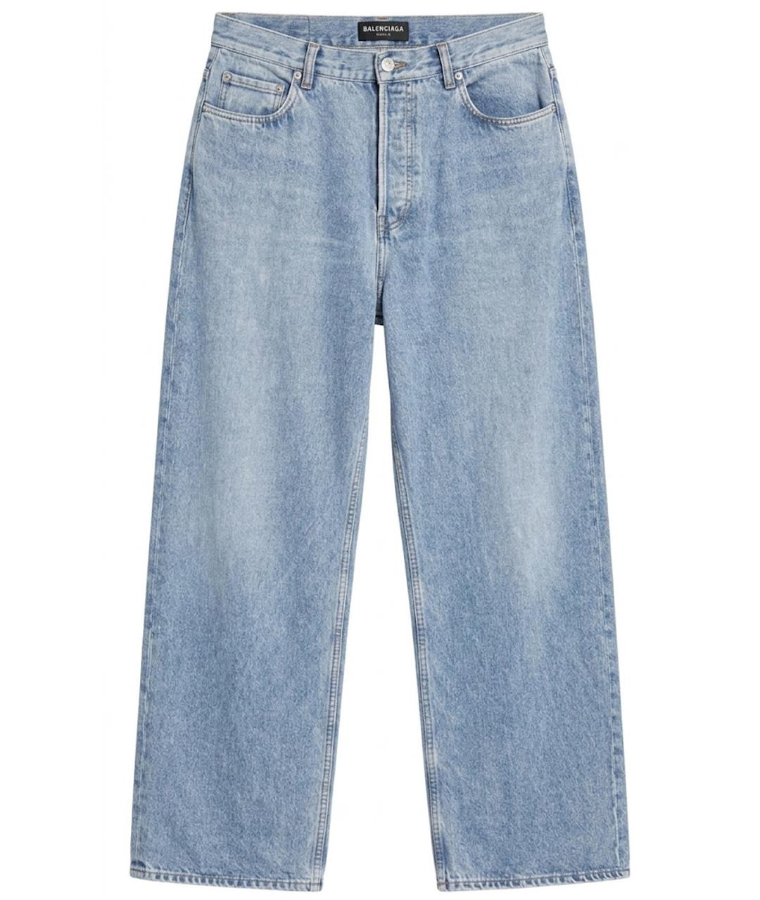 BALENCIAGA Голубые хлопковые джинсы, фото 1