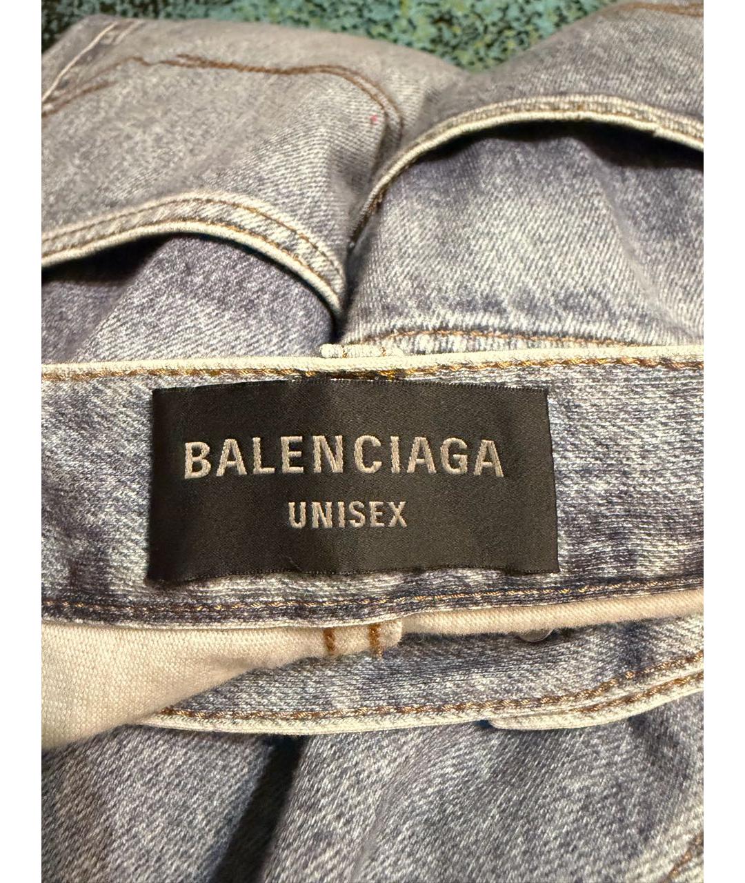 BALENCIAGA Голубые хлопковые джинсы, фото 3