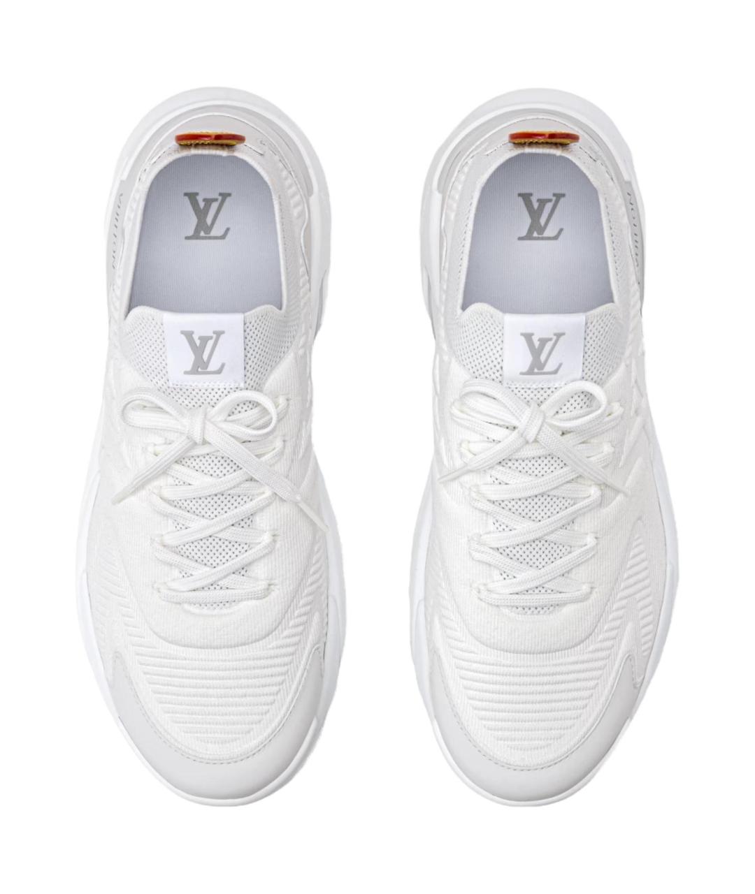 LOUIS VUITTON Белые кожаные низкие кроссовки / кеды, фото 4