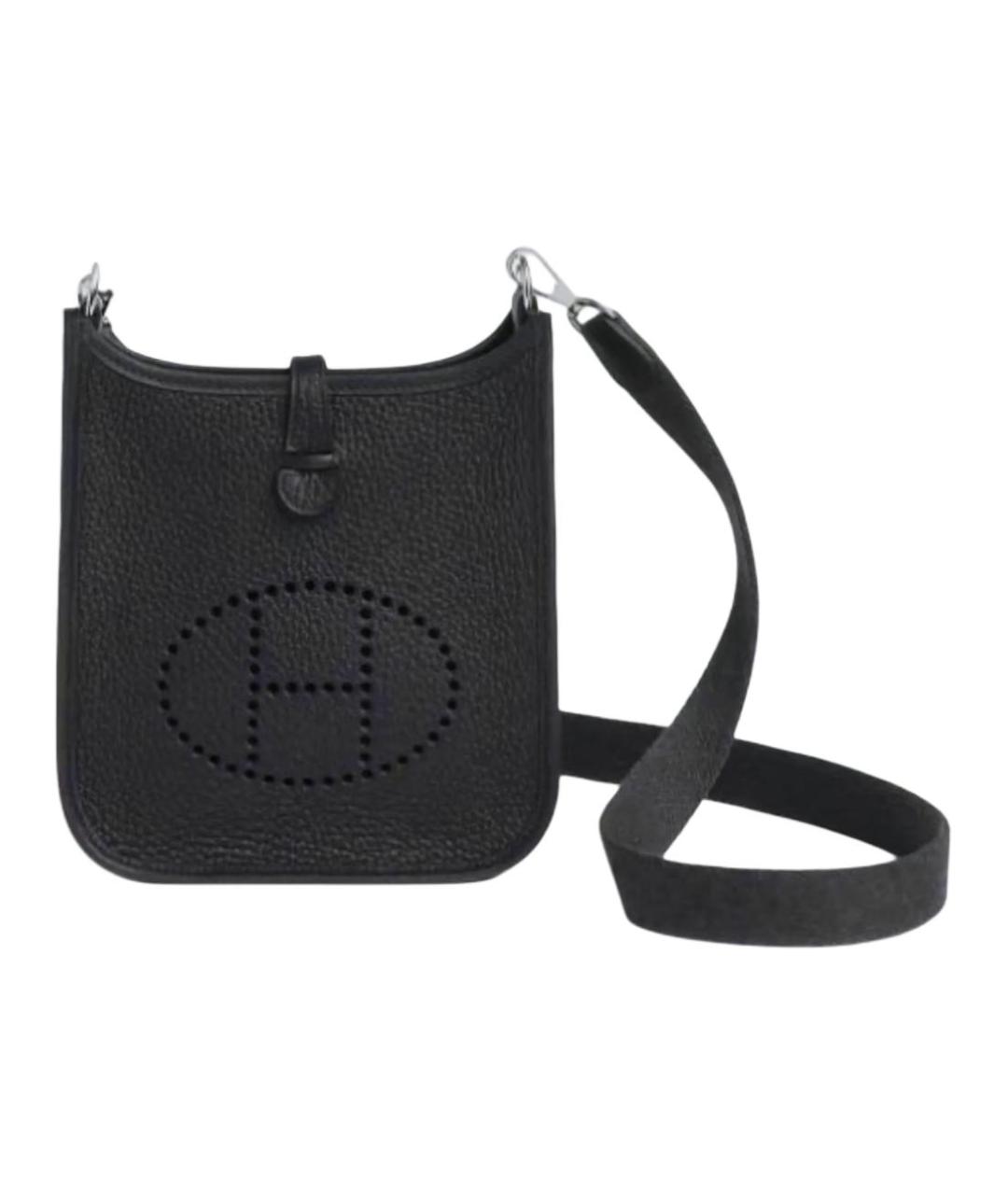 HERMES Черная кожаная сумка через плечо, фото 1