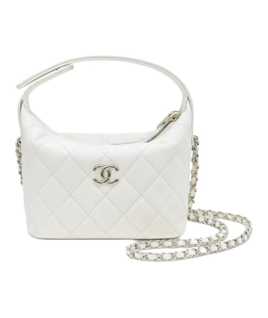 CHANEL Белая кожаная сумка через плечо, фото 1