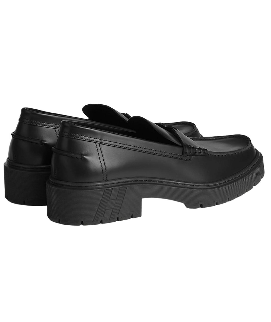 HERMES Черные кожаные лоферы, фото 5