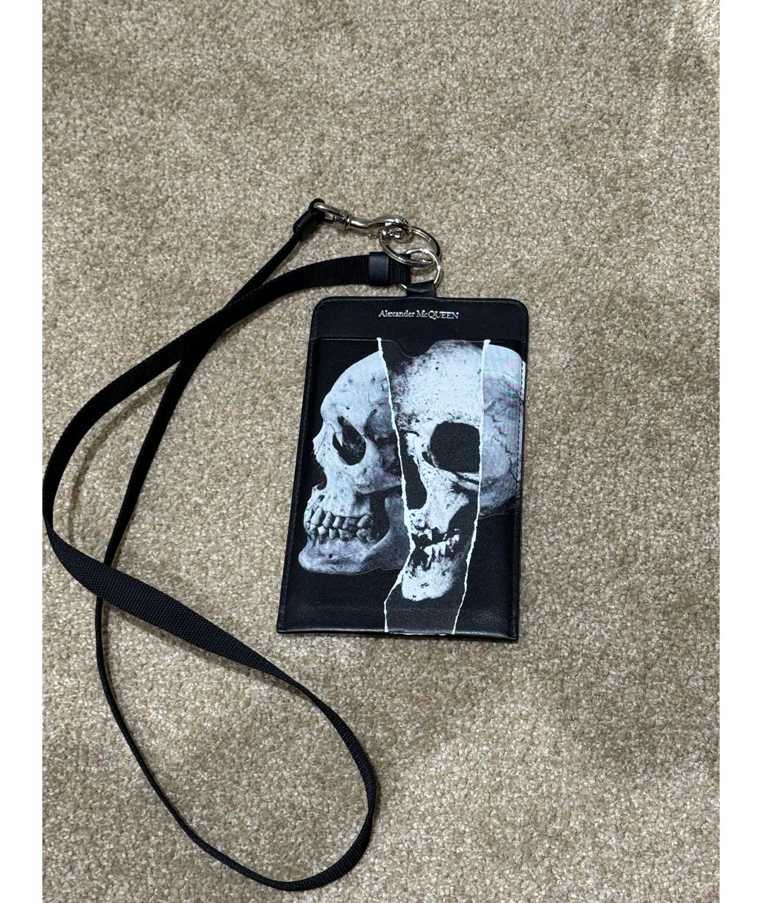 ALEXANDER MCQUEEN Черный кожаный кардхолдер, фото 5