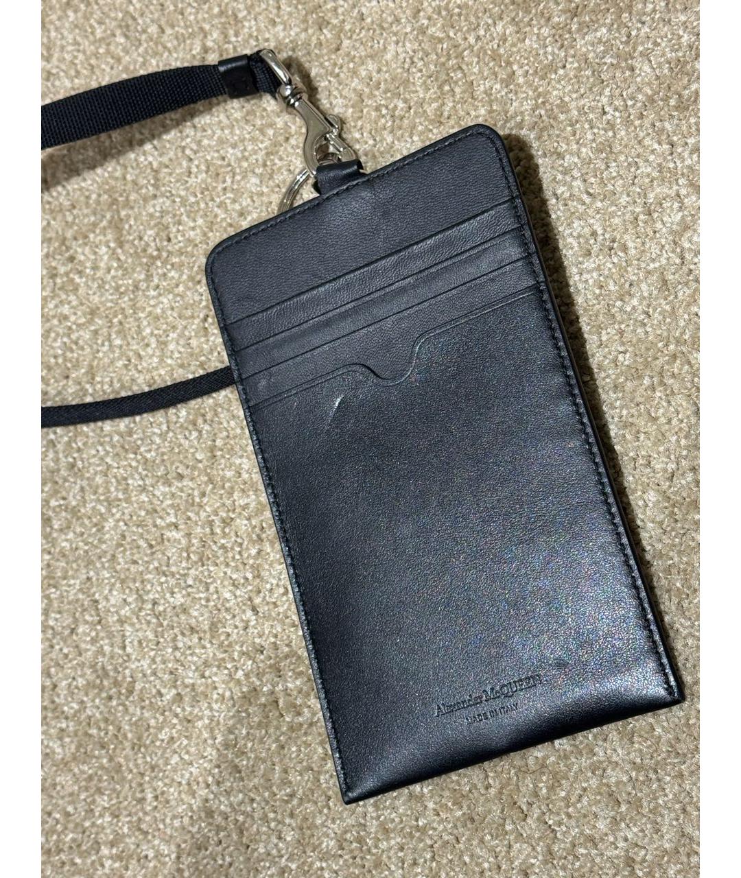 ALEXANDER MCQUEEN Черный кожаный кардхолдер, фото 2