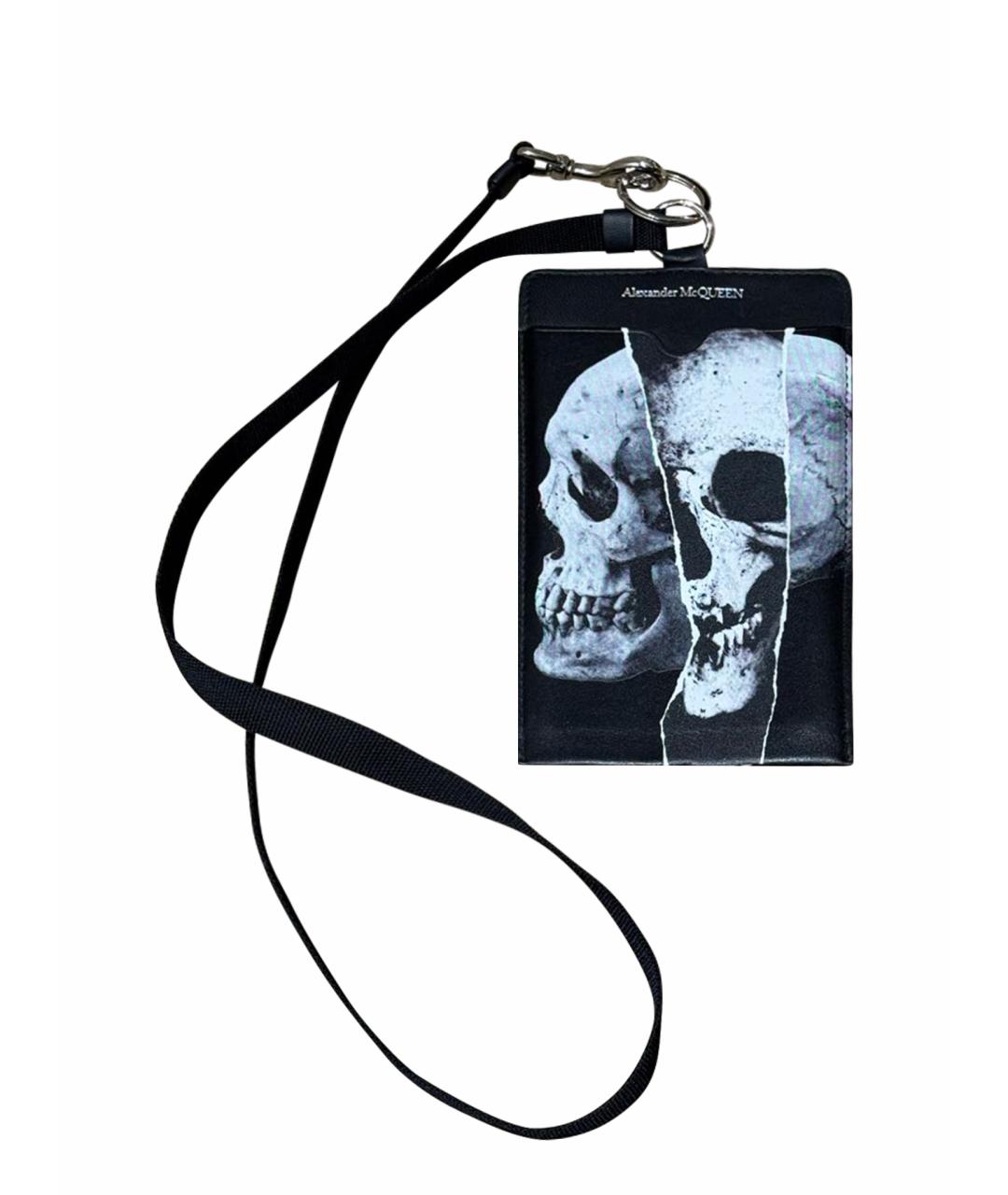 ALEXANDER MCQUEEN Черный кожаный кардхолдер, фото 1