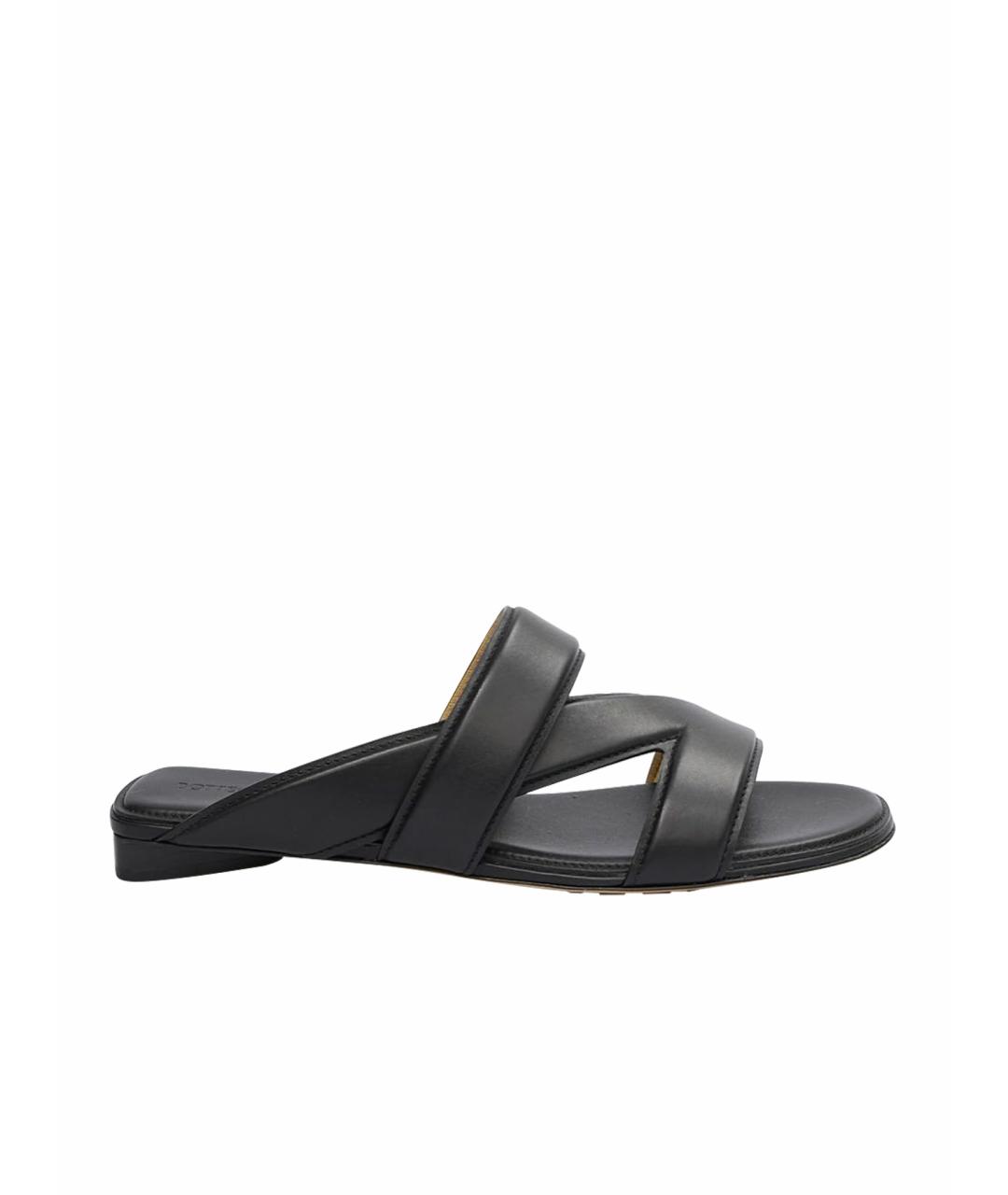 BOTTEGA VENETA Черные кожаные сандалии, фото 1