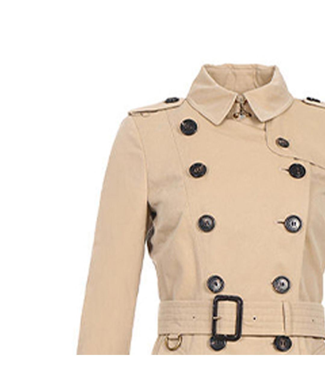 BURBERRY Бежевый хлопковый тренч/плащ, фото 3