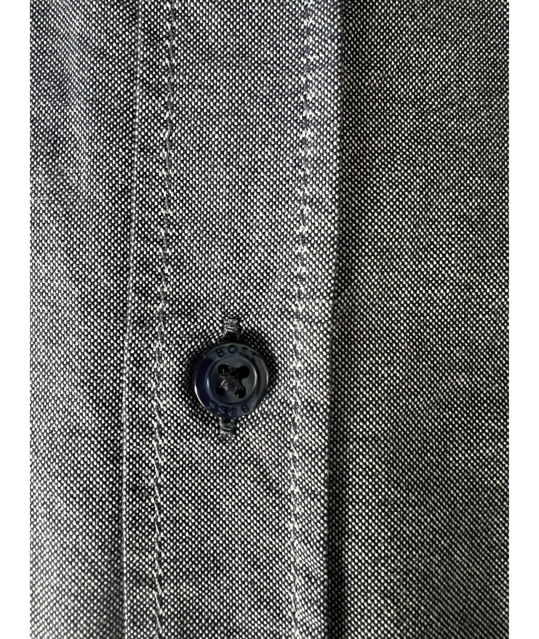 HUGO BOSS Синяя хлопковая кэжуал рубашка, фото 5