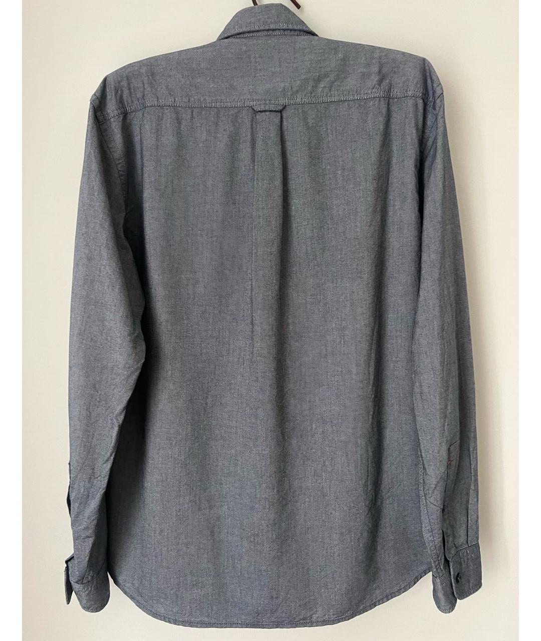 HUGO BOSS Синяя хлопковая кэжуал рубашка, фото 4