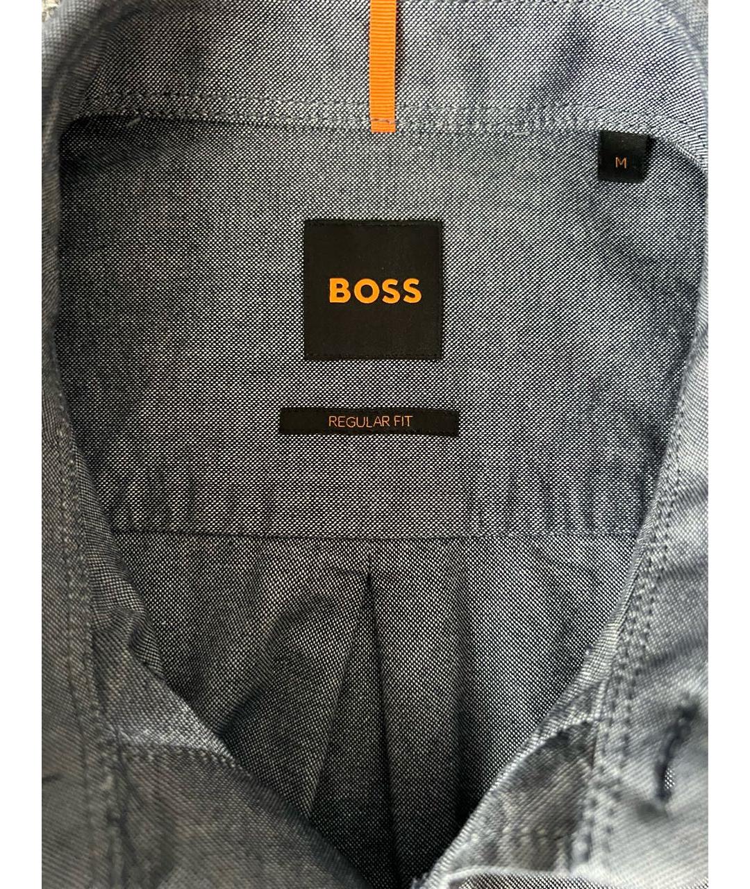 HUGO BOSS Синяя хлопковая кэжуал рубашка, фото 6