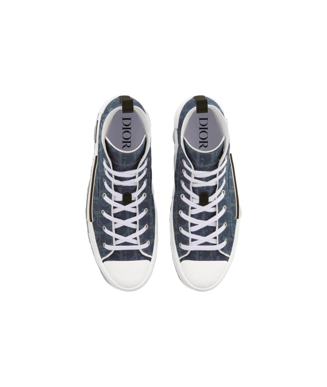 CHRISTIAN DIOR Синие текстильные высокие кроссовки / кеды, фото 3