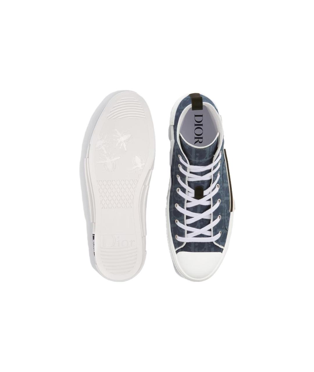 CHRISTIAN DIOR Синие текстильные высокие кроссовки / кеды, фото 5