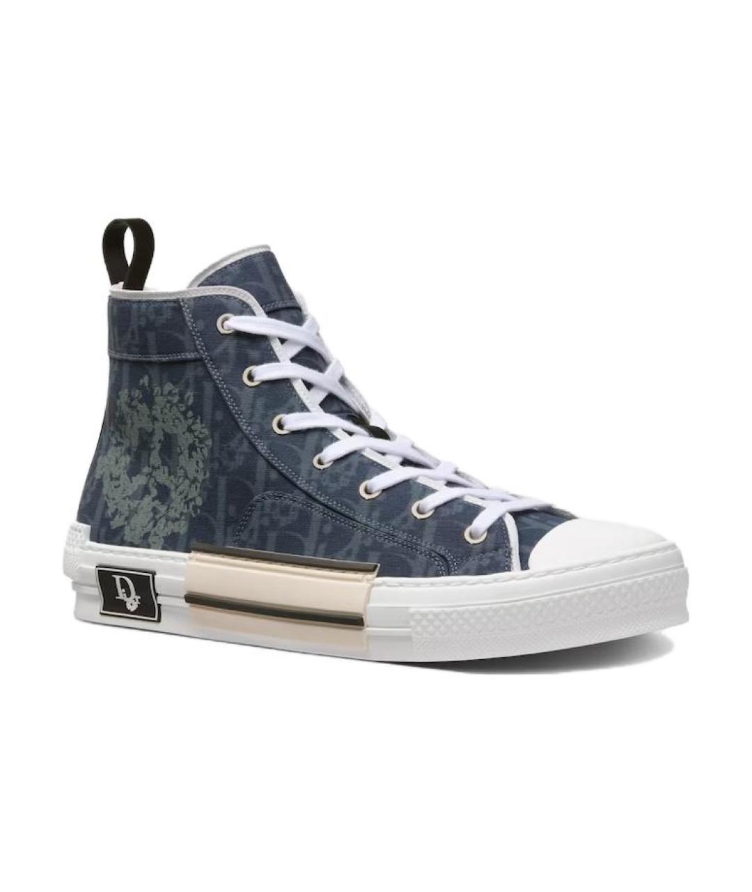 CHRISTIAN DIOR Синие текстильные высокие кроссовки / кеды, фото 1