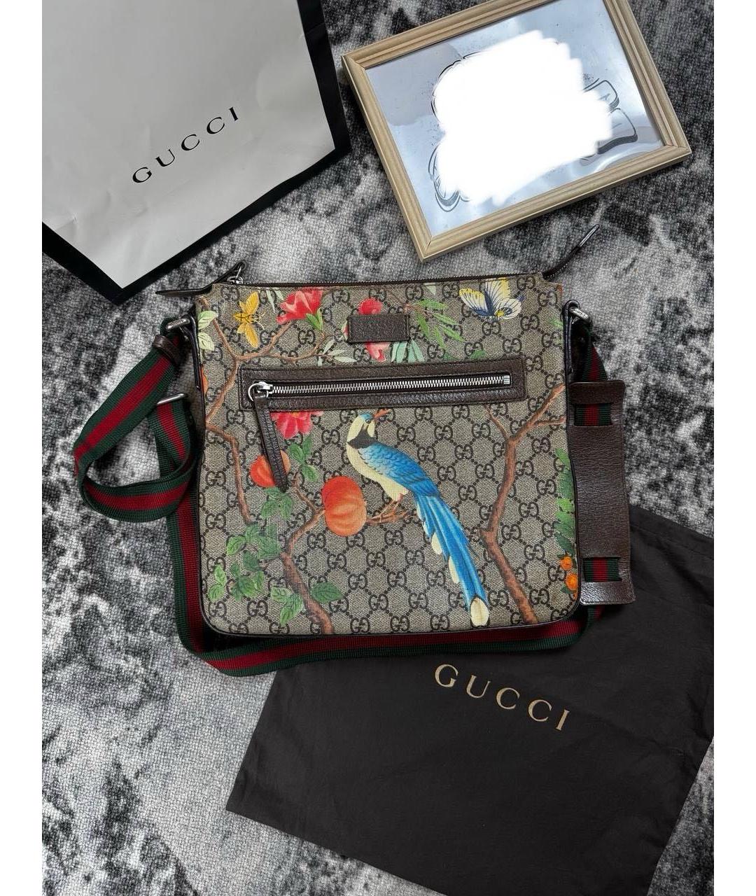 GUCCI Бежевая барсетка, фото 6