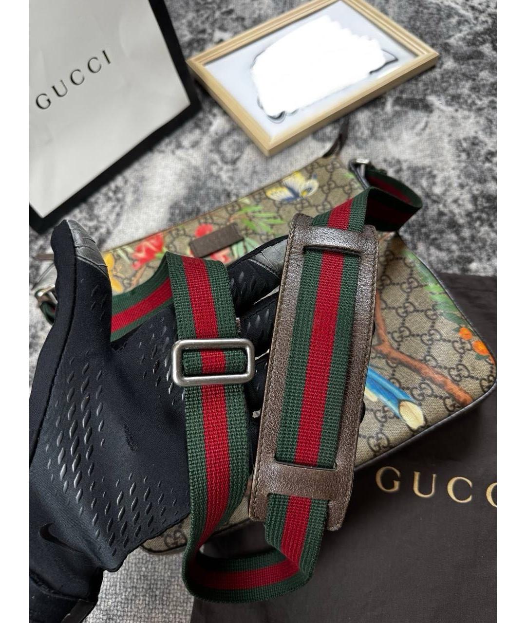 GUCCI Бежевая барсетка, фото 4