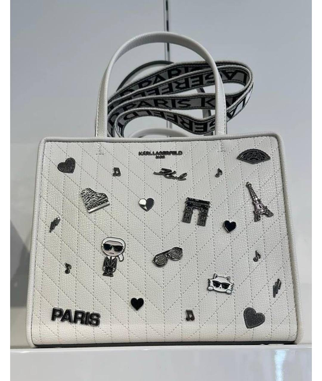 KARL LAGERFELD Белая сумка через плечо, фото 5